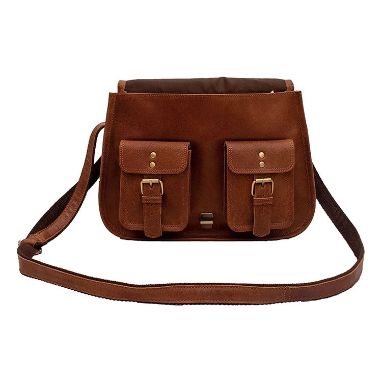 Indian Manufacturer Women's Stylish Genuine Leather Crossbody Bag Trendy Sling with Zipper Closure on Sale for Laptop Carrying