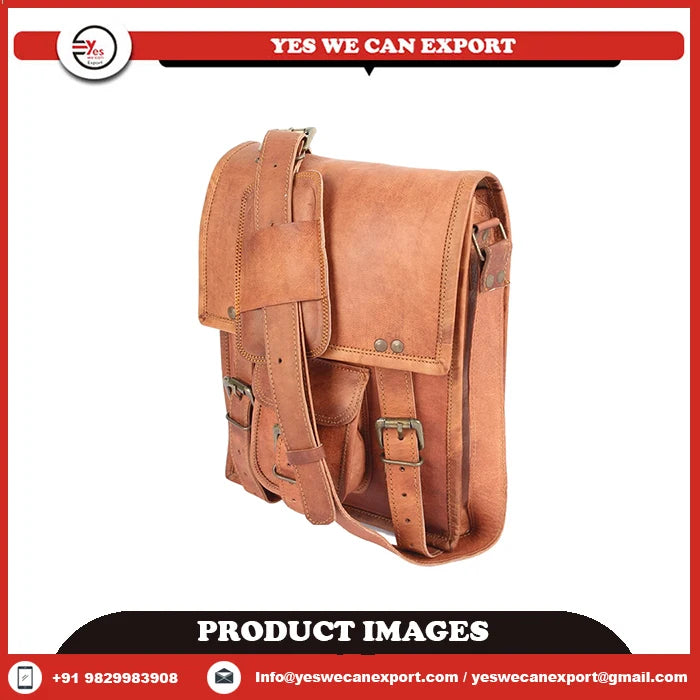 Indian Manufacturer Women's Stylish Genuine Leather Crossbody Bag Trendy Sling with Zipper Closure on Sale for Laptop Carrying