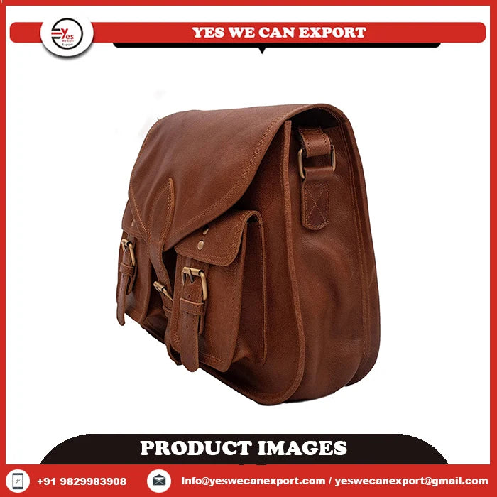 Indian Manufacturer Women's Stylish Genuine Leather Crossbody Bag Trendy Sling with Zipper Closure on Sale for Laptop Carrying