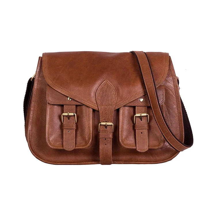 Indian Manufacturer Women's Stylish Genuine Leather Crossbody Bag Trendy Sling with Zipper Closure on Sale for Laptop Carrying