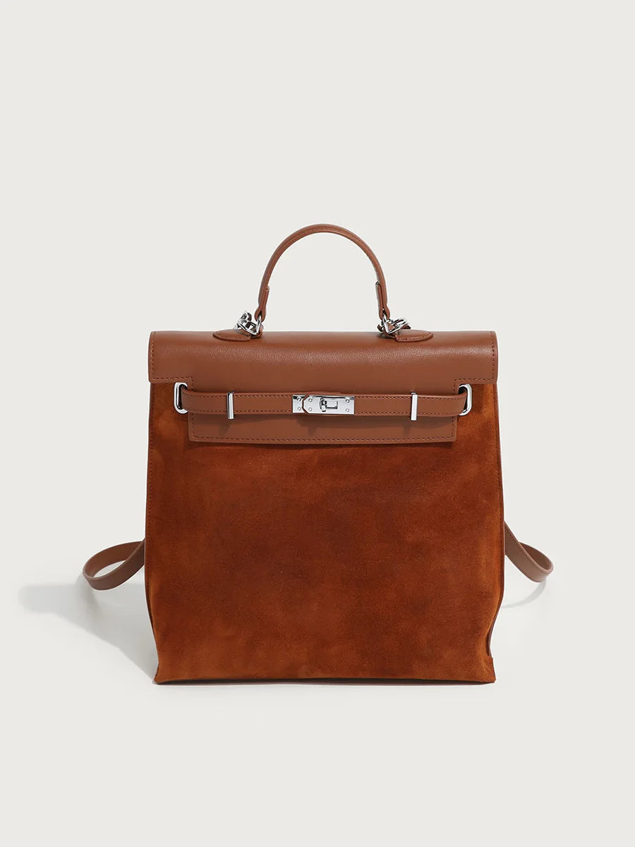 Women's Retro Style Large Capacity Tote Bag with Polyester Lining Autumn Winter Hot Sale for Backpack Main Material PU