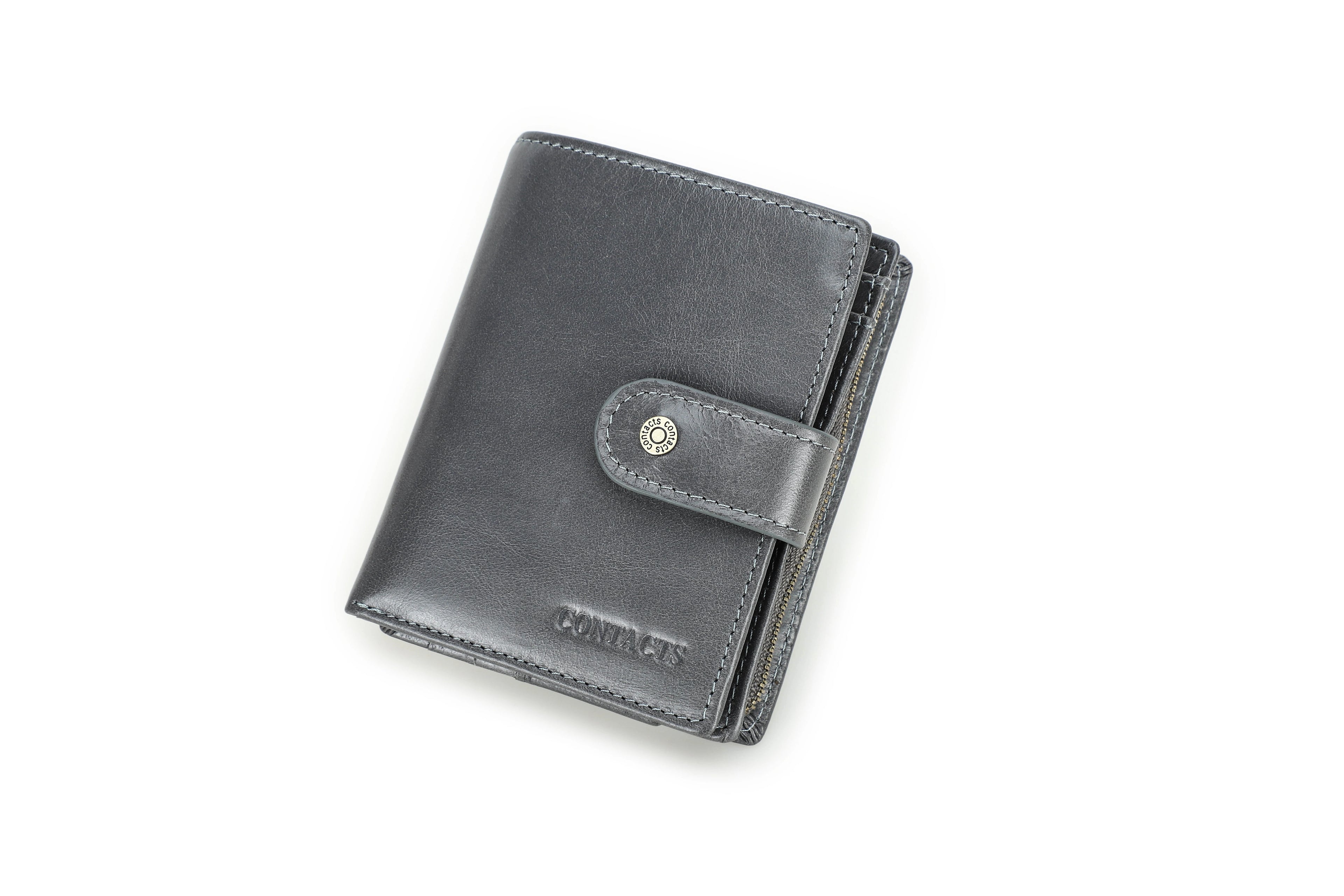 Contact's Genuine Leather RFID Wallets Wholesale for Women Men Luxury Ladies Card Holder Wallets and Coin Purse Unisex