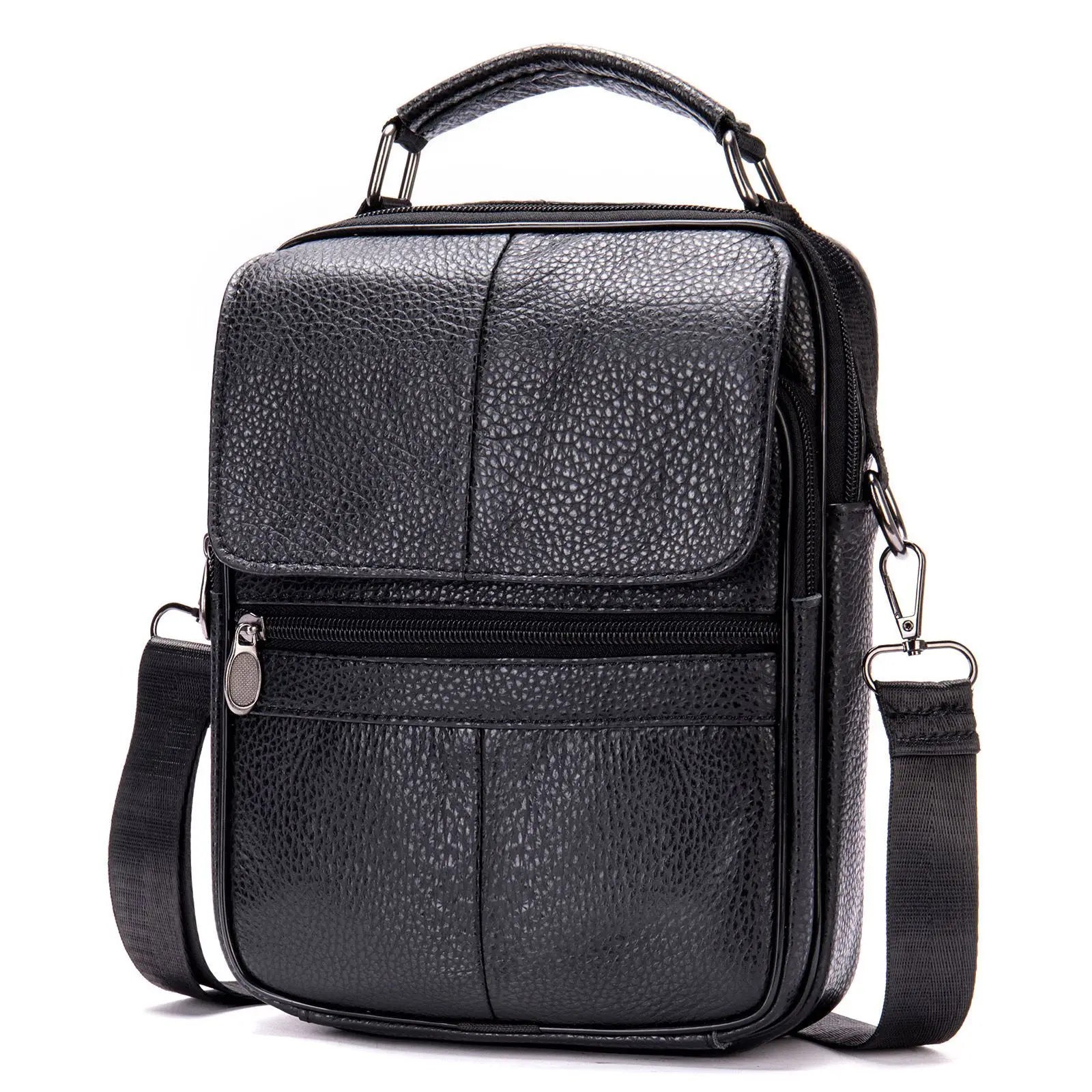 High-End Men's Genuine Cowhide Leather Handbag Fashionable Crossbody Business Travel Bag Letter Top Layer Shoulder Bag