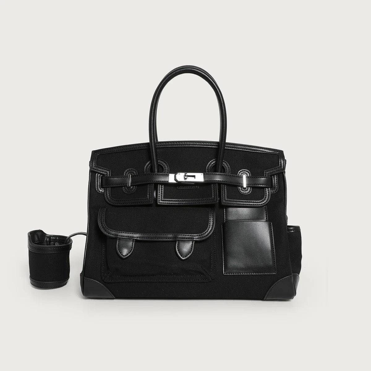 2025 Season New Color-Block Canvas Tote Extra Large Women's Shoulder Bag for Fashionable Casual Travel Single Shoulder Crossbody