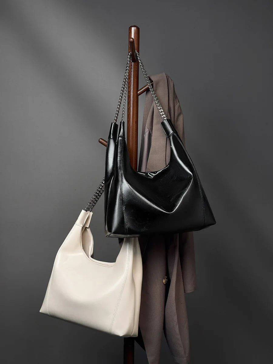 Wholesale Luxury High-capacity Chain Women's Bag Genuine Leather Minimalist Tote Bag Ladies Handbag