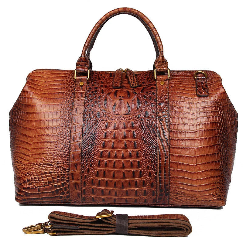 Luxury Crocodile Handbag Women Bags Large Capacity Alligator Print Leather Duffle Bag for Men Top Handle Leather Tote Bag Purse