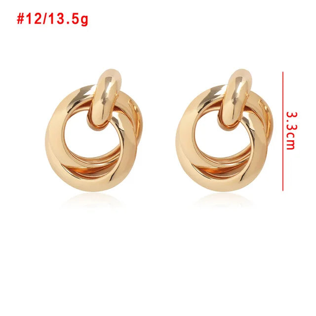 Fashion Classic Gold Twisted Love Knot Stud Earrings for Women Simple Geometric Small Earrings Wedding Bridal Jewelry N206048