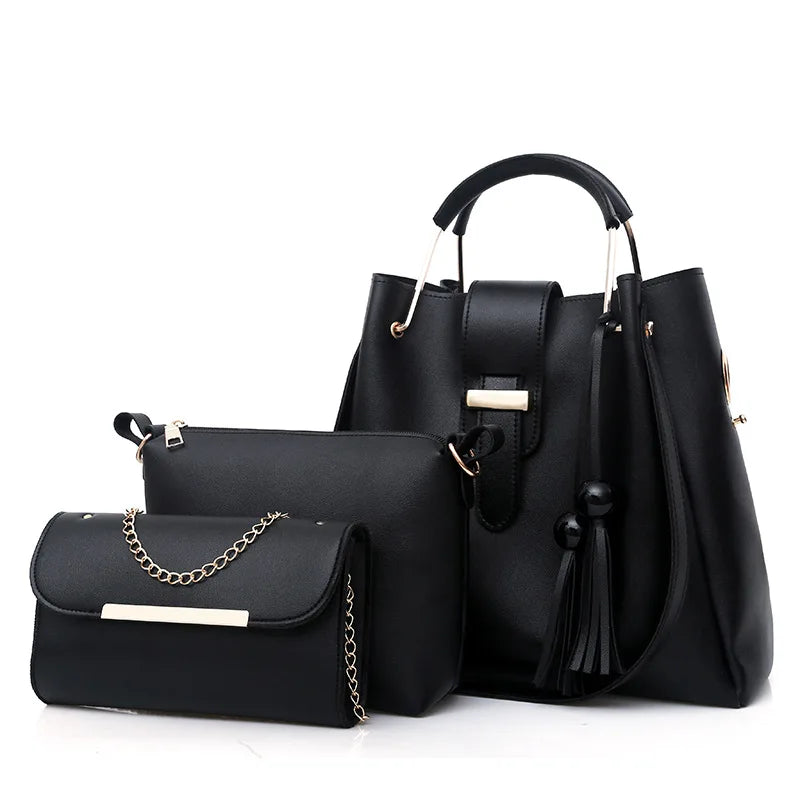 KALANTA Wholesale Sac a Main Femme PU Luxury Ladies Leather Hand Bag  Women's Luxury Tassel Handbag Set