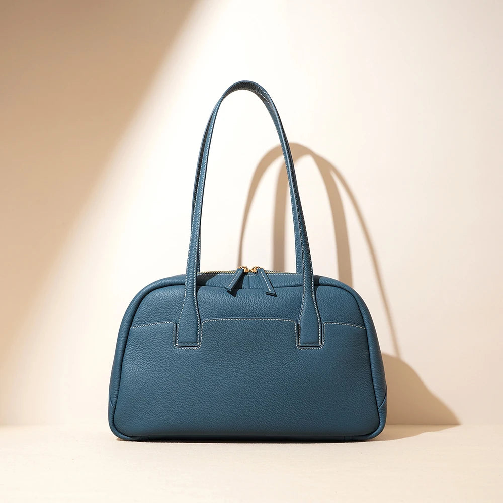 2025 Custom Genuine Cowhide Leather Tote Bag for Women High Quality Vintage Style Luxury Handbag