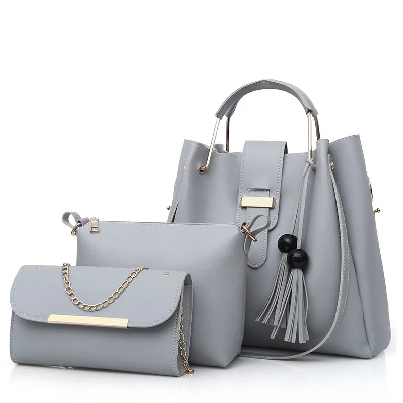 KALANTA Wholesale Sac a Main Femme PU Luxury Ladies Leather Hand Bag  Women's Luxury Tassel Handbag Set