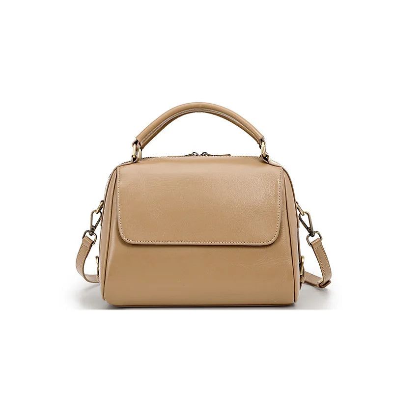 2025 Luxury Designer Leather Crossbody Bag Women Top-Handle Shoulder Tote Handbag Casual Style Cowhide Leather Bag