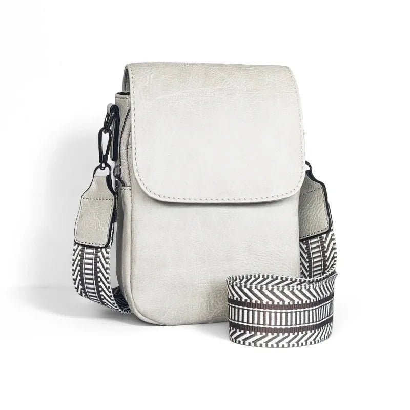 Women's New Retro Style PU Leather Crossbody Bag Adjustable One Shoulder Multi-Zipper Messenger Shoulder Bag