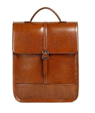 2025 New British Style Waterproof Leather Backpack for Men and Women Commuting and Student School Bag