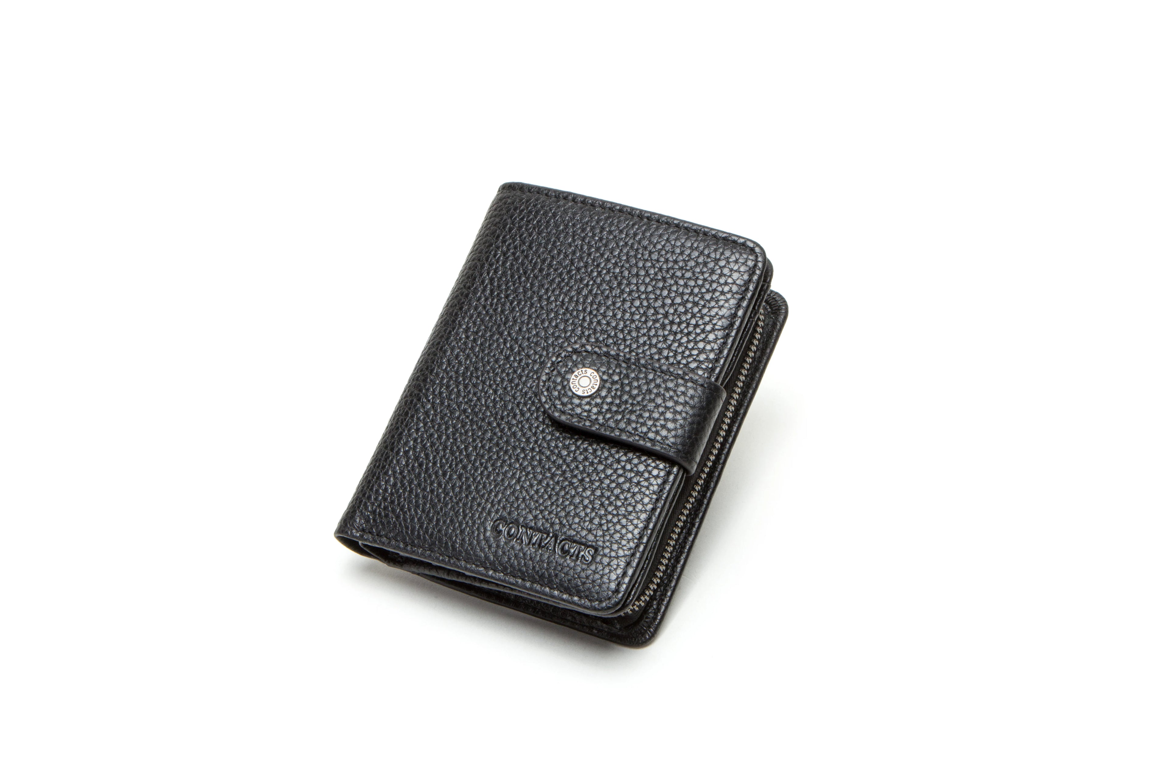 Contact's Genuine Leather RFID Wallets Wholesale for Women Men Luxury Ladies Card Holder Wallets and Coin Purse Unisex