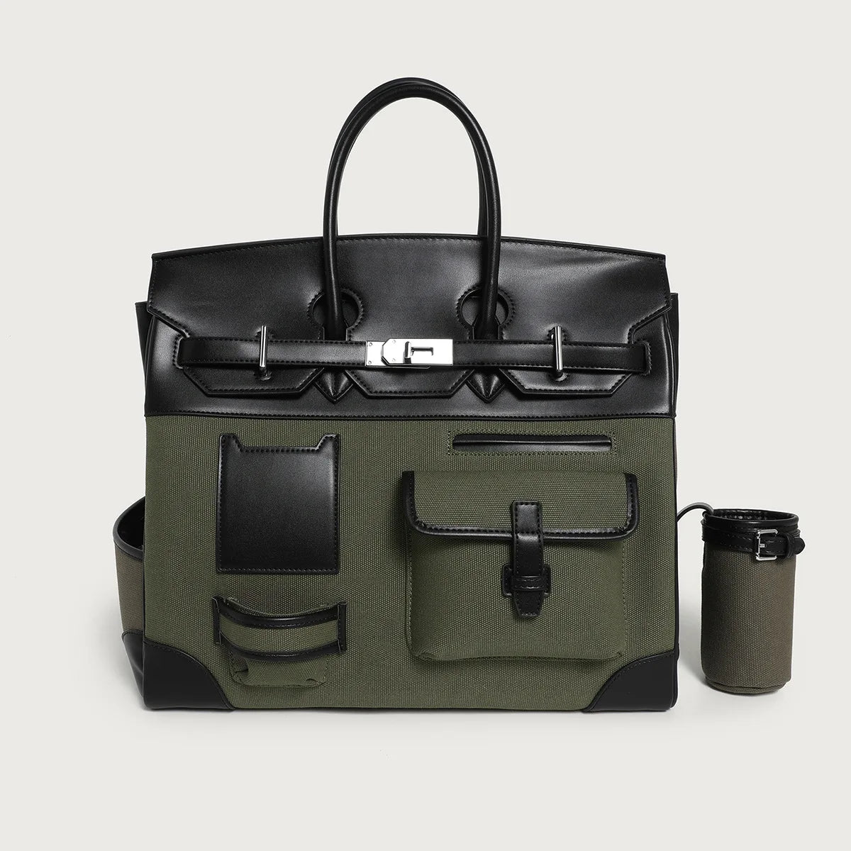 2025 Season New Color-Block Canvas Tote Extra Large Women's Shoulder Bag for Fashionable Casual Travel Single Shoulder Crossbody