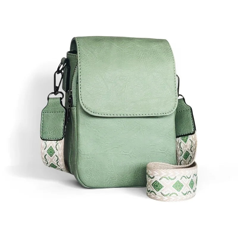 Women's New Retro Style PU Leather Crossbody Bag Adjustable One Shoulder Multi-Zipper Messenger Shoulder Bag