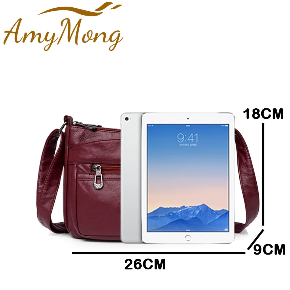 Fashion All-match Solid Color Messenger Bag High Capacity Womens Shoulder Bags 2021 New High Quality Pu Leather Women Handbag