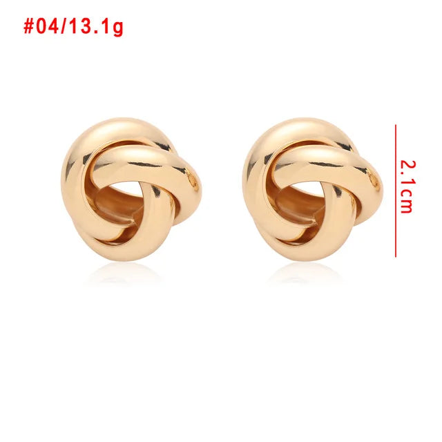 Fashion Classic Gold Twisted Love Knot Stud Earrings for Women Simple Geometric Small Earrings Wedding Bridal Jewelry N206048