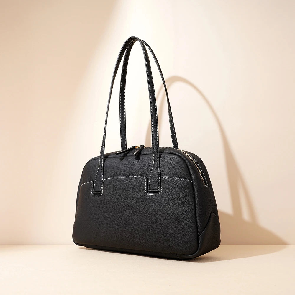 2025 Custom Genuine Cowhide Leather Tote Bag for Women High Quality Vintage Style Luxury Handbag