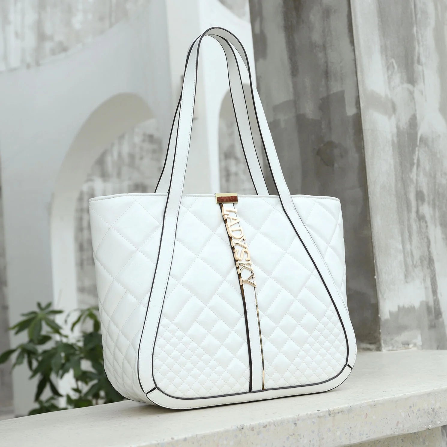 Super Product 2024 Ladysky Super Fiber Leather Ladies Bag Fashion Ladies Shoulder Bag Quality Women's Tote Bag Factory 35 cm