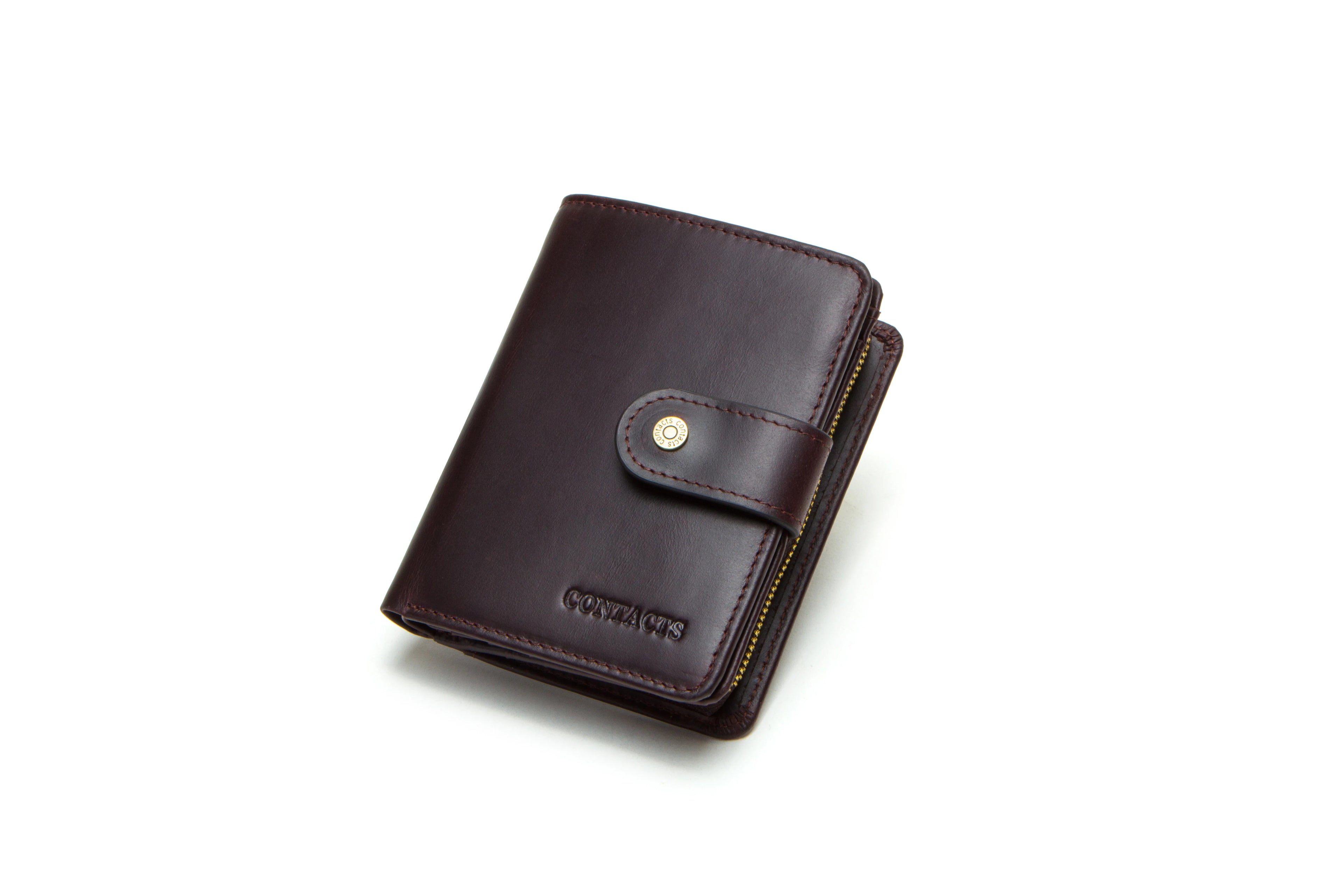 Contact's Genuine Leather RFID Wallets Wholesale for Women Men Luxury Ladies Card Holder Wallets and Coin Purse Unisex