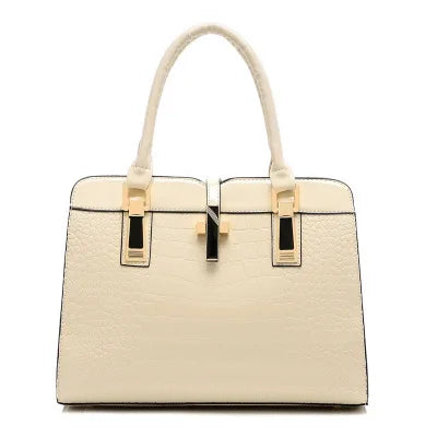 Crocodile Leather Women's Crossbody Handbag with Zipper Closure Fashionable PU Purse Featuring Geometric Pattern Patent Design