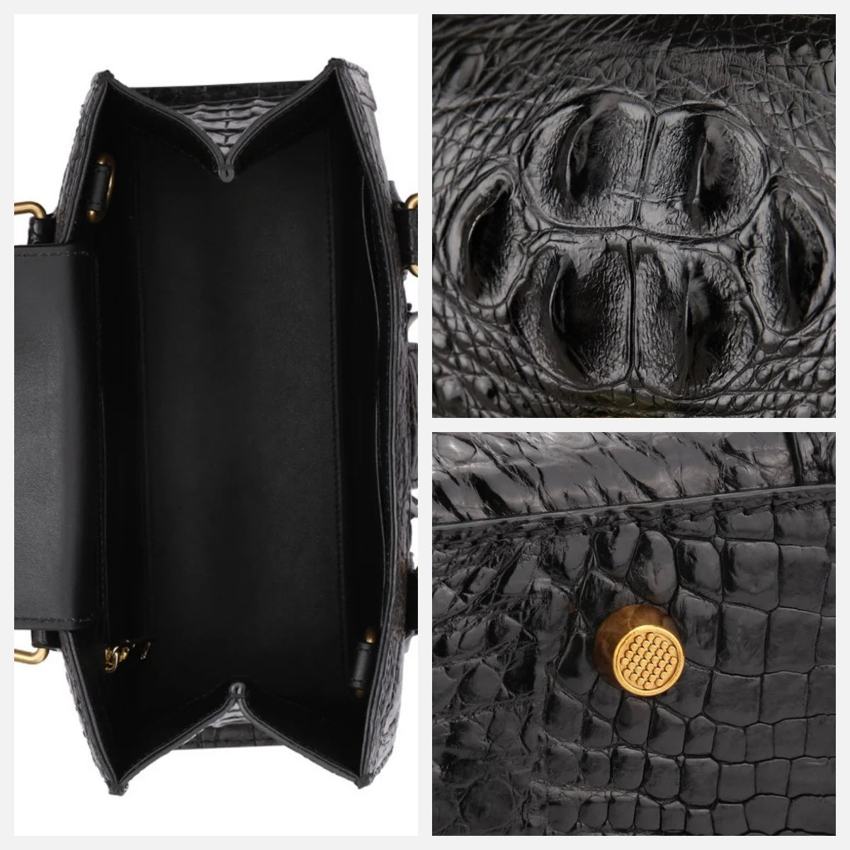 Sac a Main Dame Luxury Real Genuine Women Crocodile Skin Leather Bamboo Handle Crossbody Shoulder Handbags for Women Luxury Bags