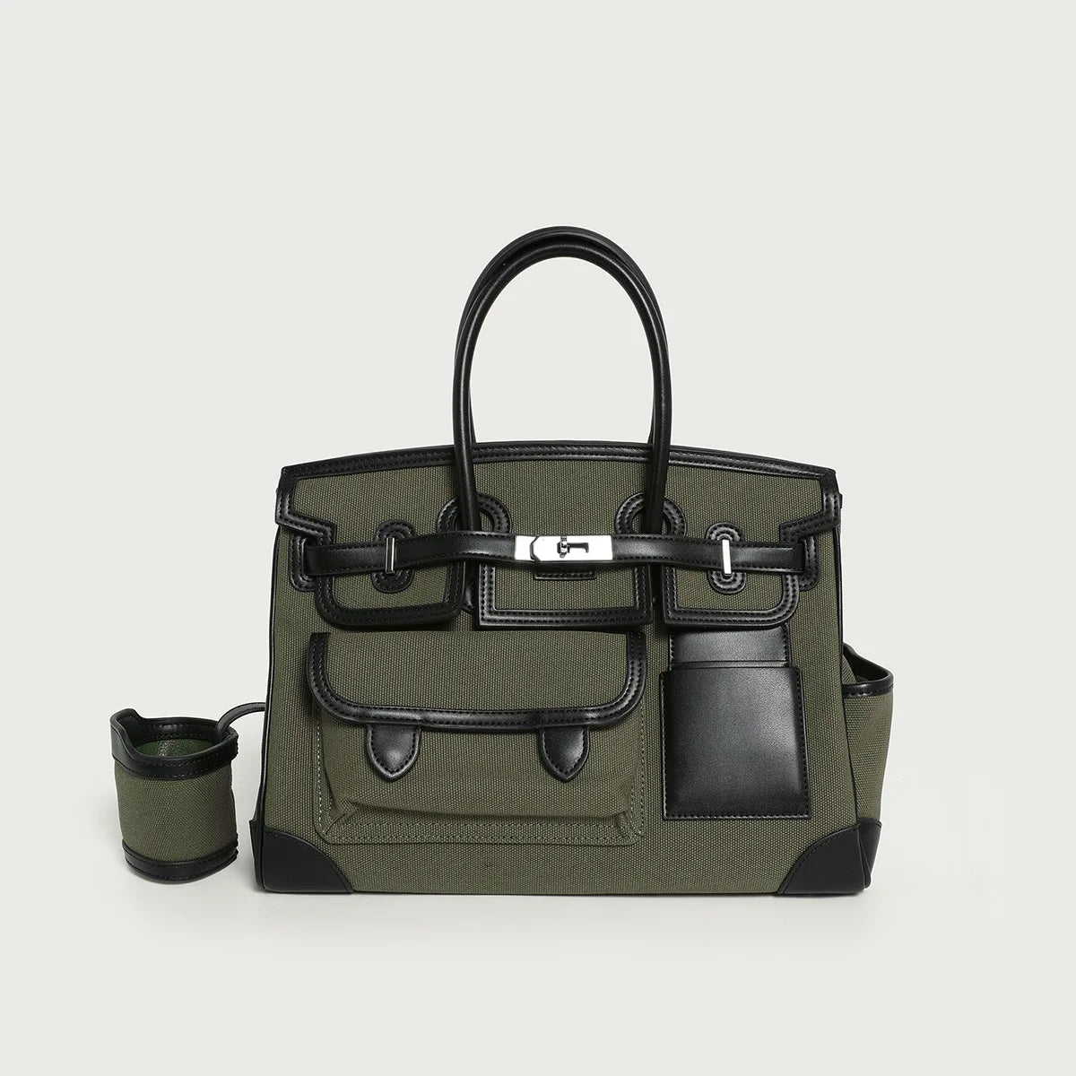 2025 Season New Color-Block Canvas Tote Extra Large Women's Shoulder Bag for Fashionable Casual Travel Single Shoulder Crossbody