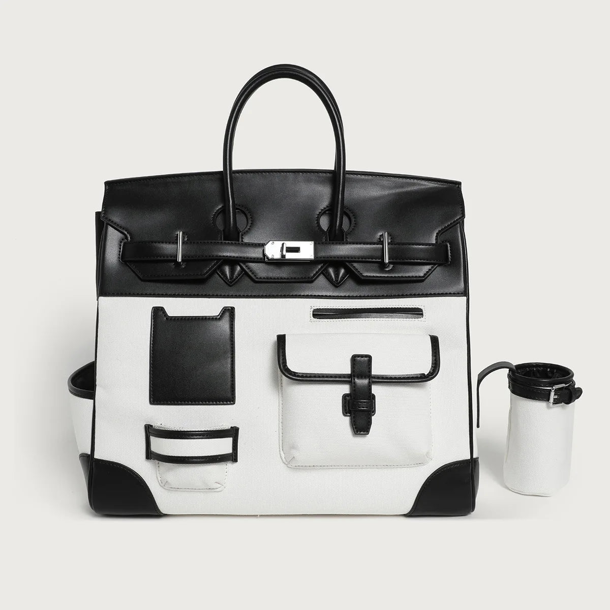 2025 Season New Color-Block Canvas Tote Extra Large Women's Shoulder Bag for Fashionable Casual Travel Single Shoulder Crossbody