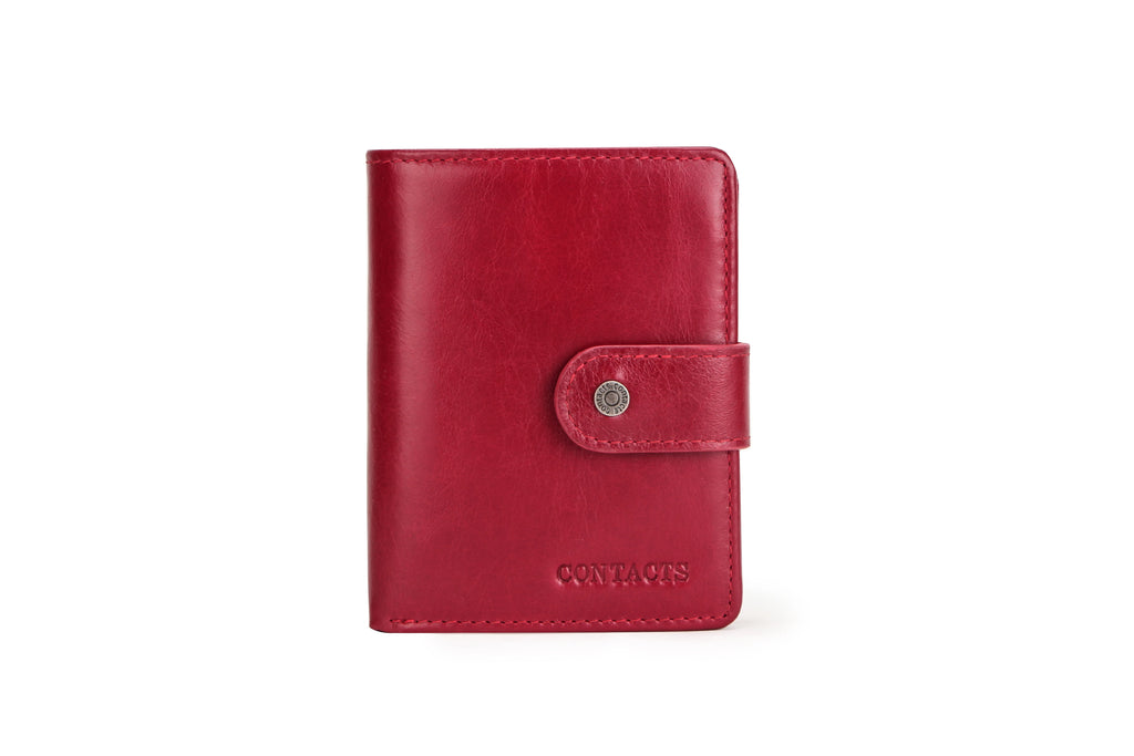 Contact's Genuine Leather RFID Wallets Wholesale for Women Men Luxury Ladies Card Holder Wallets and Coin Purse Unisex