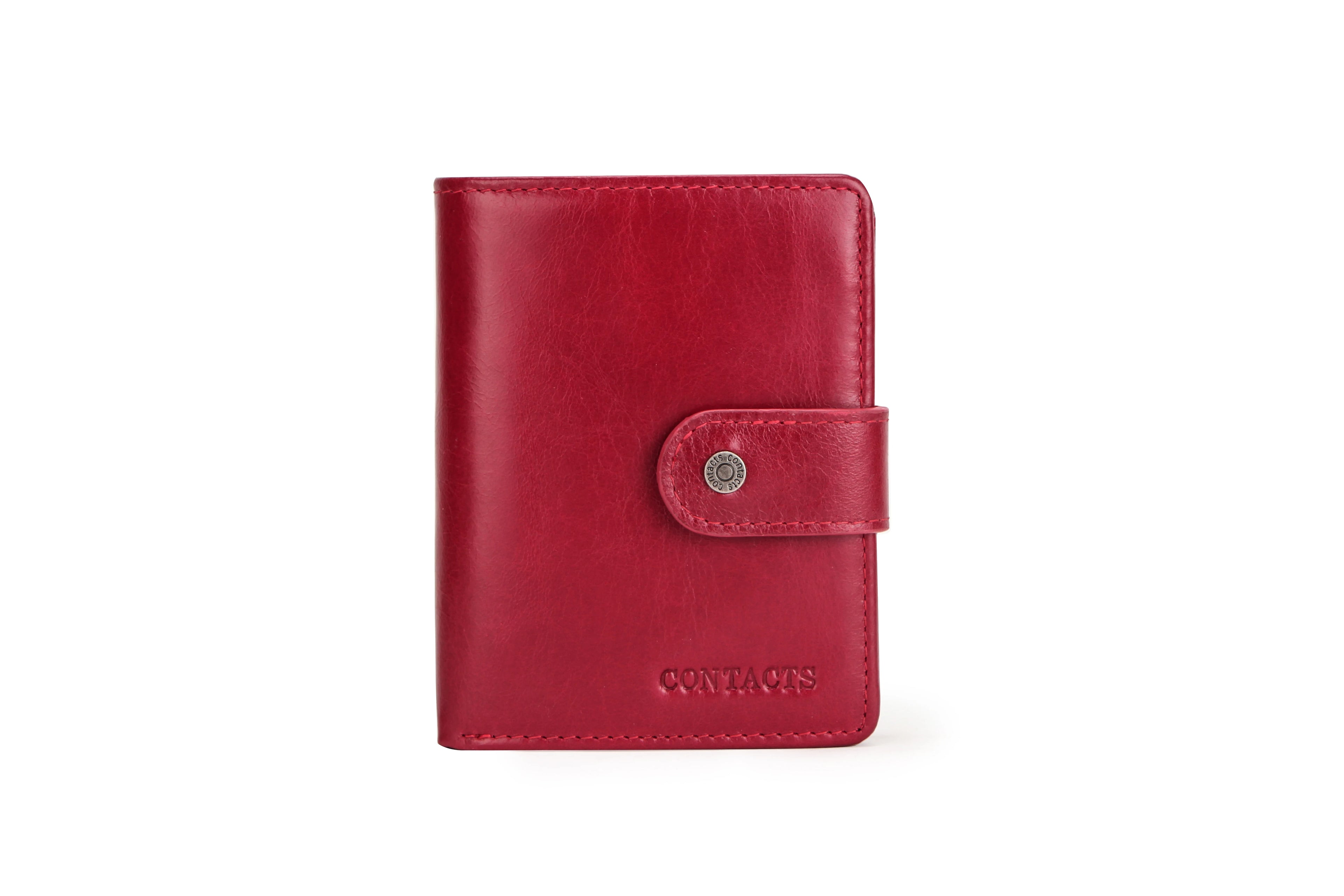 Contact's Genuine Leather RFID Wallets Wholesale for Women Men Luxury Ladies Card Holder Wallets and Coin Purse Unisex