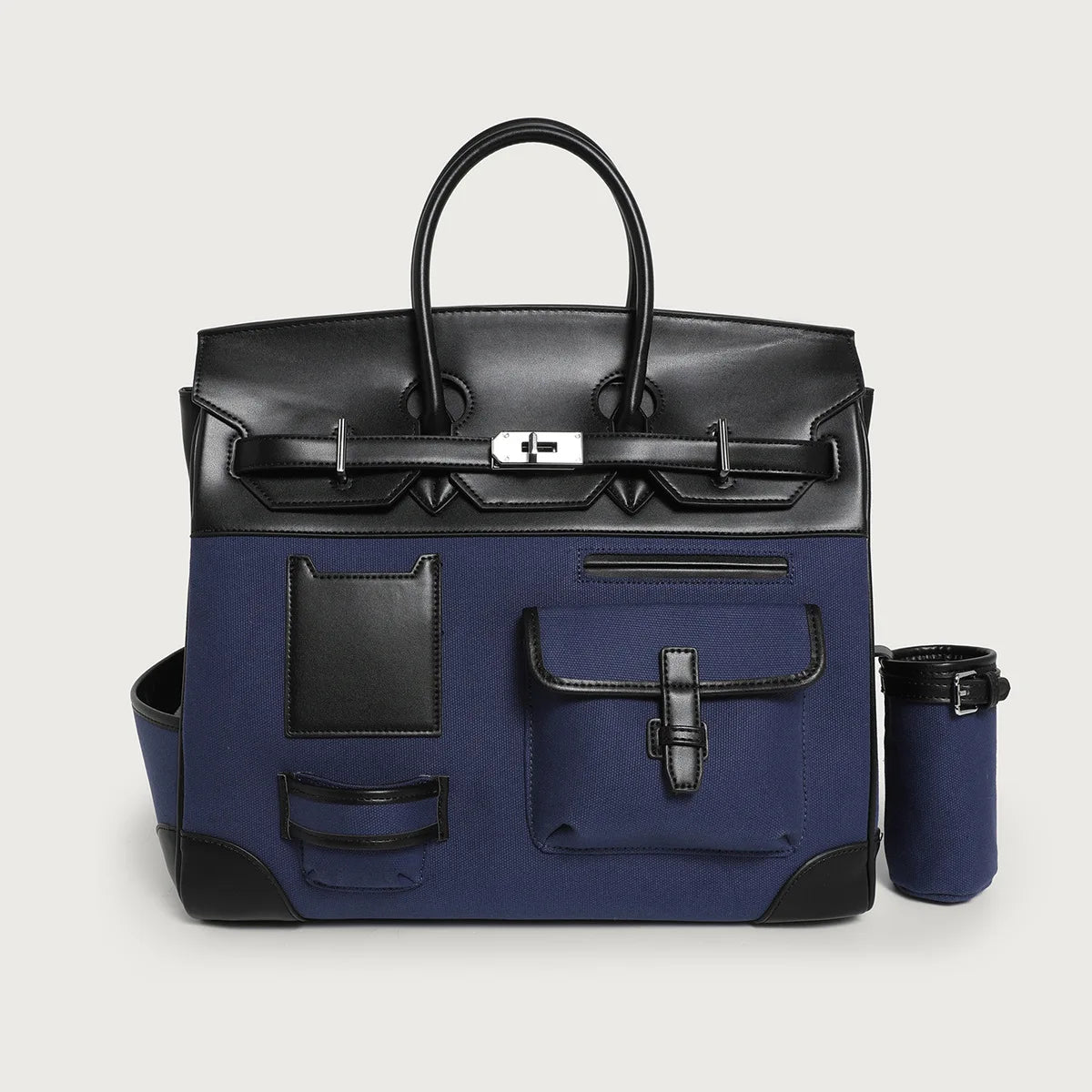 2025 Season New Color-Block Canvas Tote Extra Large Women's Shoulder Bag for Fashionable Casual Travel Single Shoulder Crossbody