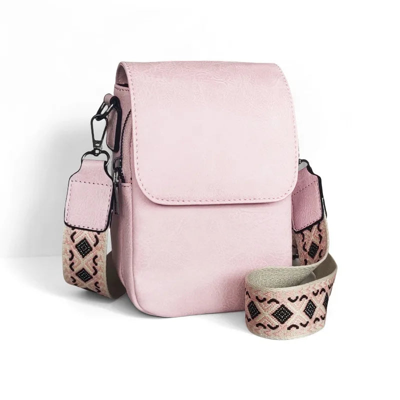 Women's New Retro Style PU Leather Crossbody Bag Adjustable One Shoulder Multi-Zipper Messenger Shoulder Bag