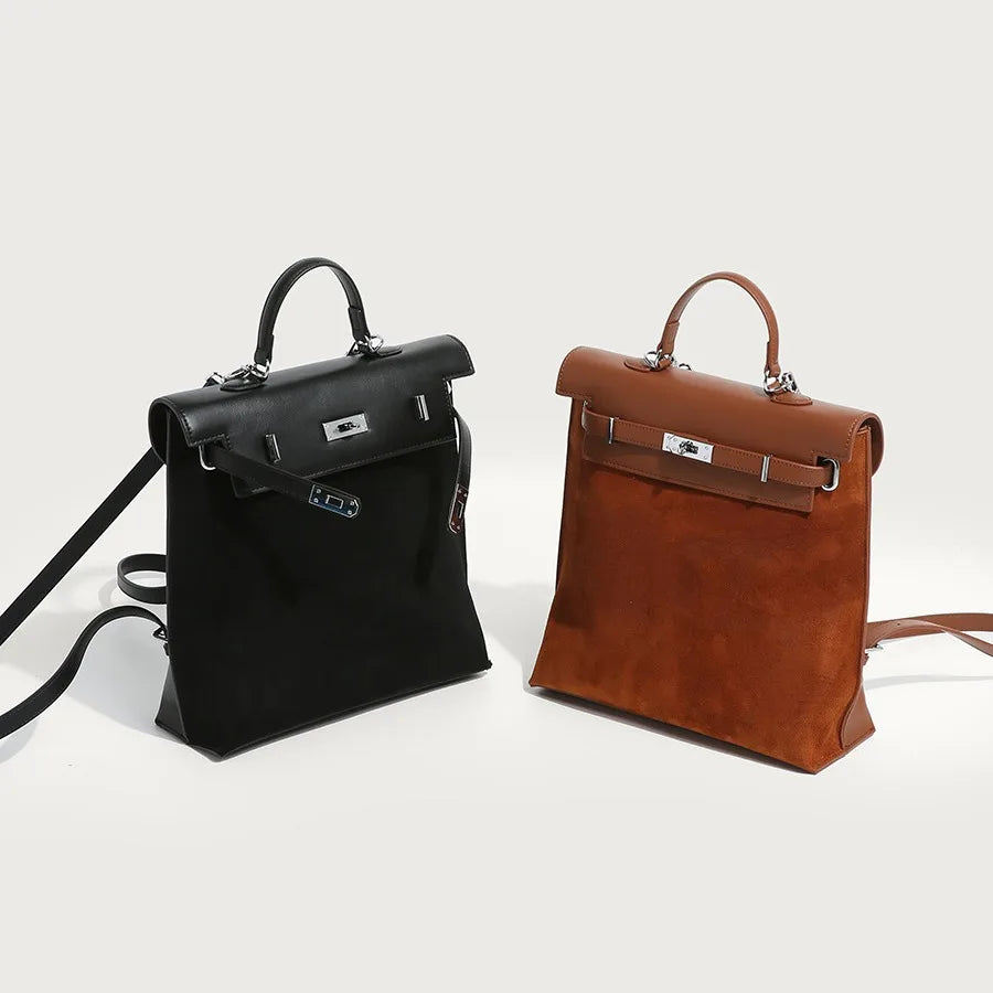 Women's Retro Style Large Capacity Tote Bag with Polyester Lining Autumn Winter Hot Sale for Backpack Main Material PU