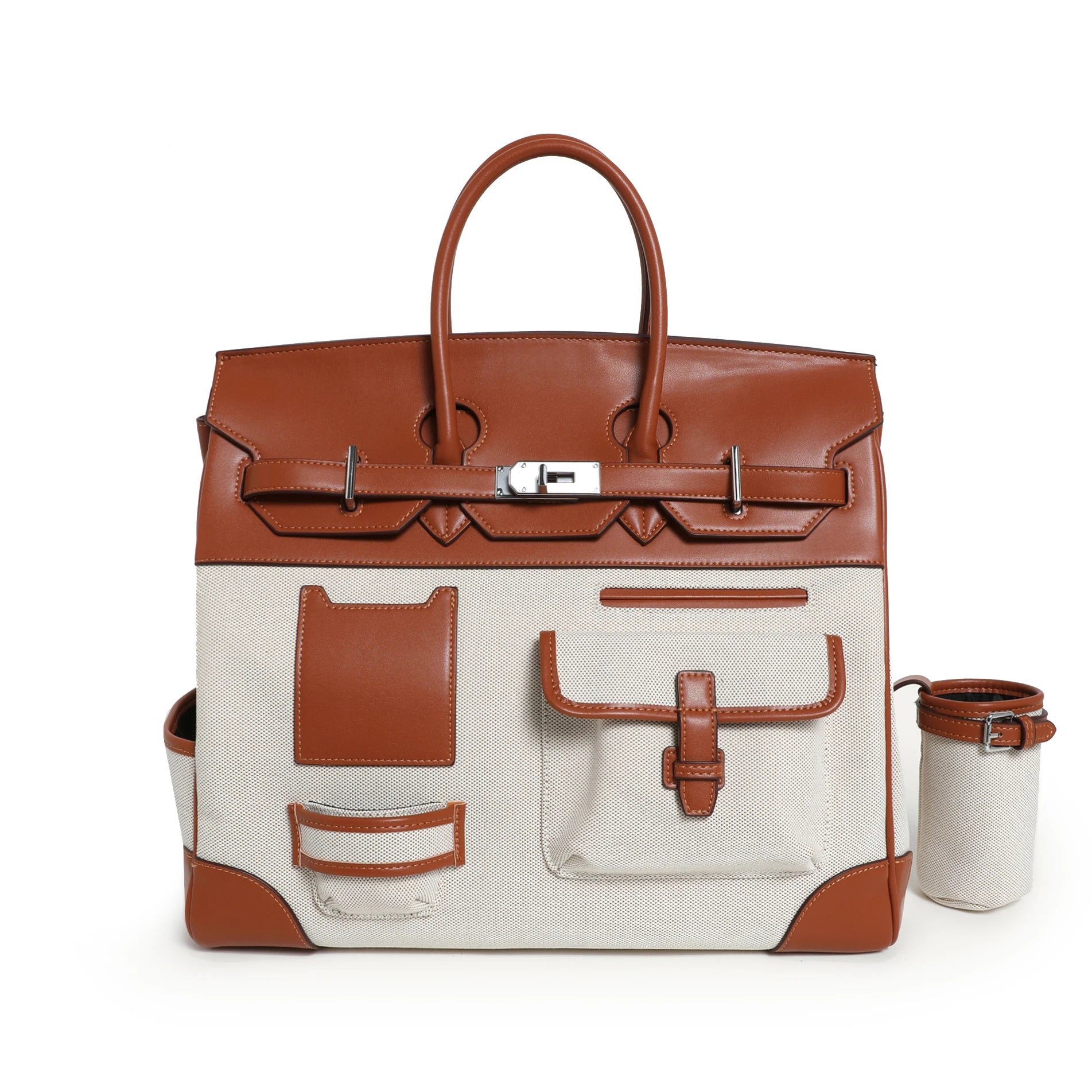 2025 Season New Color-Block Canvas Tote Extra Large Women's Shoulder Bag for Fashionable Casual Travel Single Shoulder Crossbody