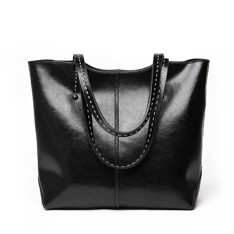 High-end Cow Genuine Leather Luxury Handbags Versatile Large Ladies Bags Handbag Women Real Leather Tote Bag