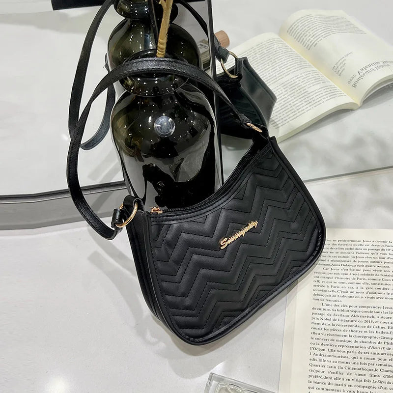 Embroidered Underarm Bag Ladies Hand Bags Women Fashion Outdoor Small Crossbody Pu Leather Bag for Women