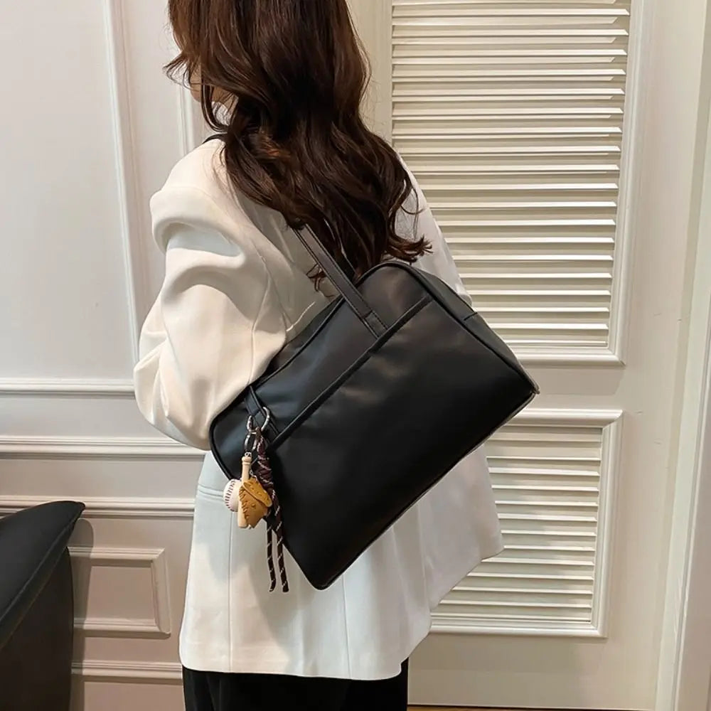 Retro PU Leather Shoulder Bag Large Capacity Crossbody Bags Tote Bag