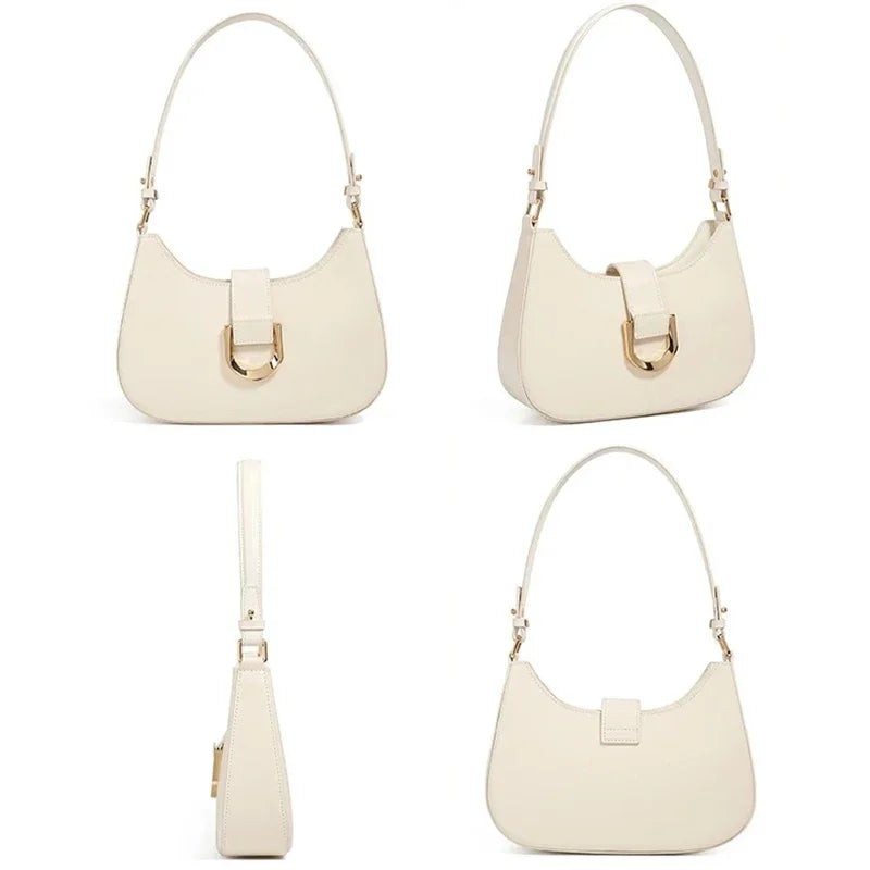 Women 2025 Luxury Designer Crossbody Bag Purse Elegant PU Crescent Shoulder Bags for Underarm Ladies Handbags