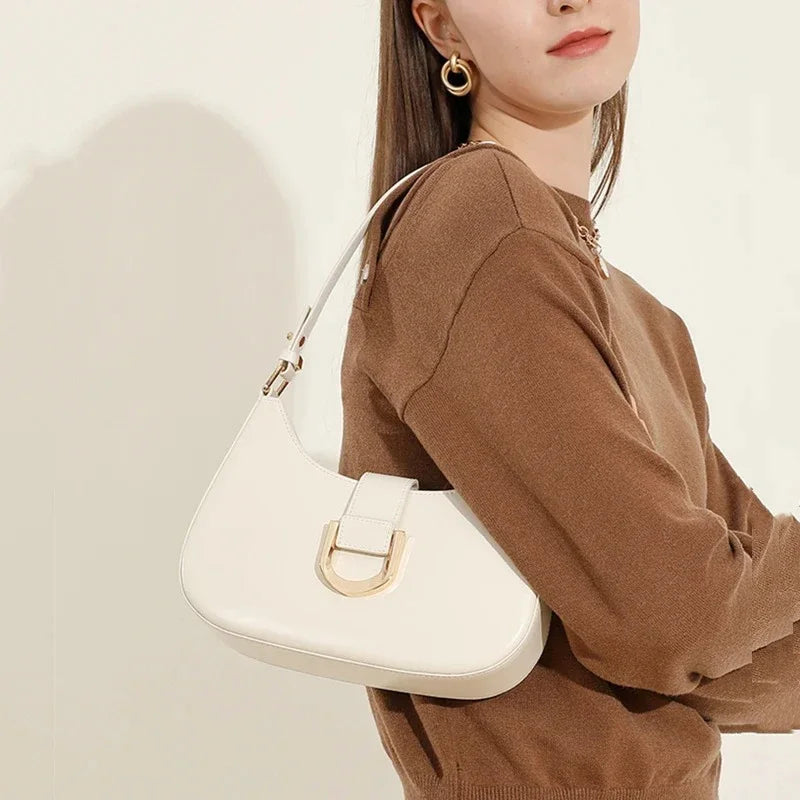 Women 2025 Luxury Designer Crossbody Bag Purse Elegant PU Crescent Shoulder Bags for Underarm Ladies Handbags