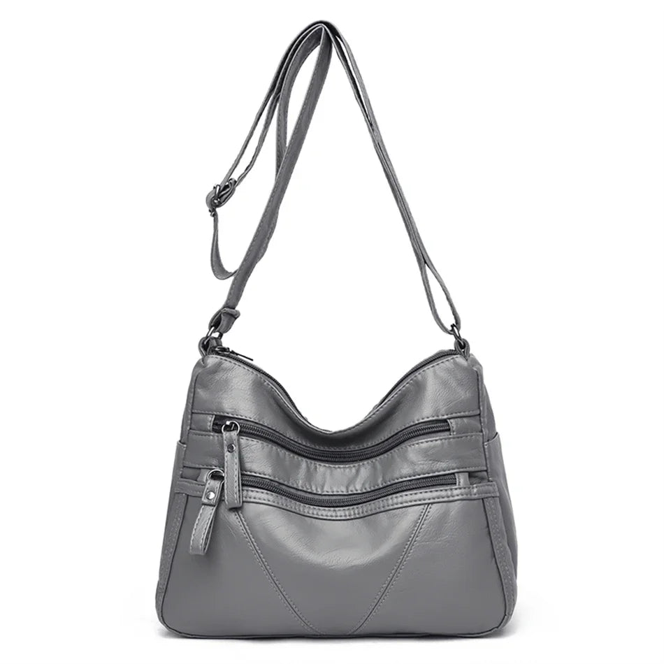 PU Leather Bolsa Luxury Ladies Shoulder Crossbody Bag Female Fold Over Small Bag Female Vintage Multi-Pocket Women Messenger Bag