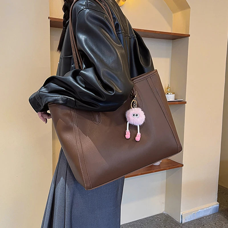 Korean Sle Faionable Commuter Women's Handbag 2025 New Trendy Versatile oulder Bag High Quali Soft PU Leather Tote Bag