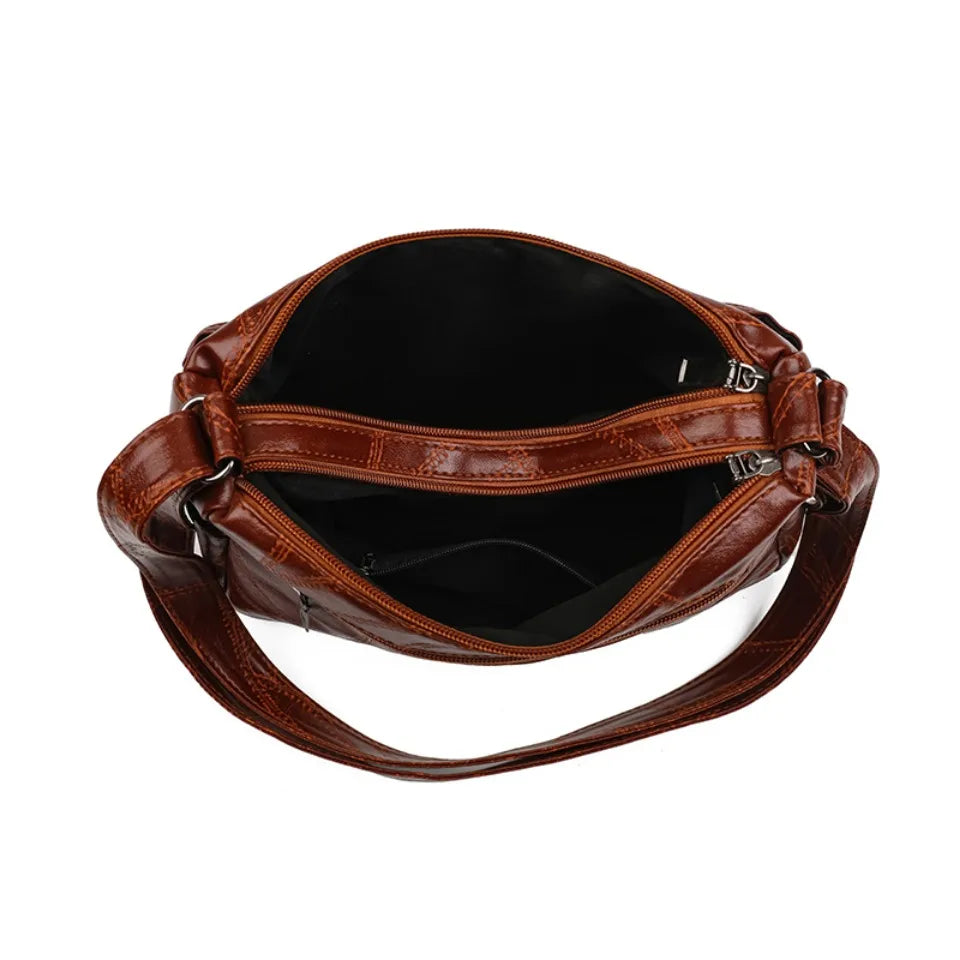 Multiple Pockets Soft Leather Hand Bags for Mom Women Luxury Handbags Women Bags Designer Shoulder Crossbody Bags Sac A Main