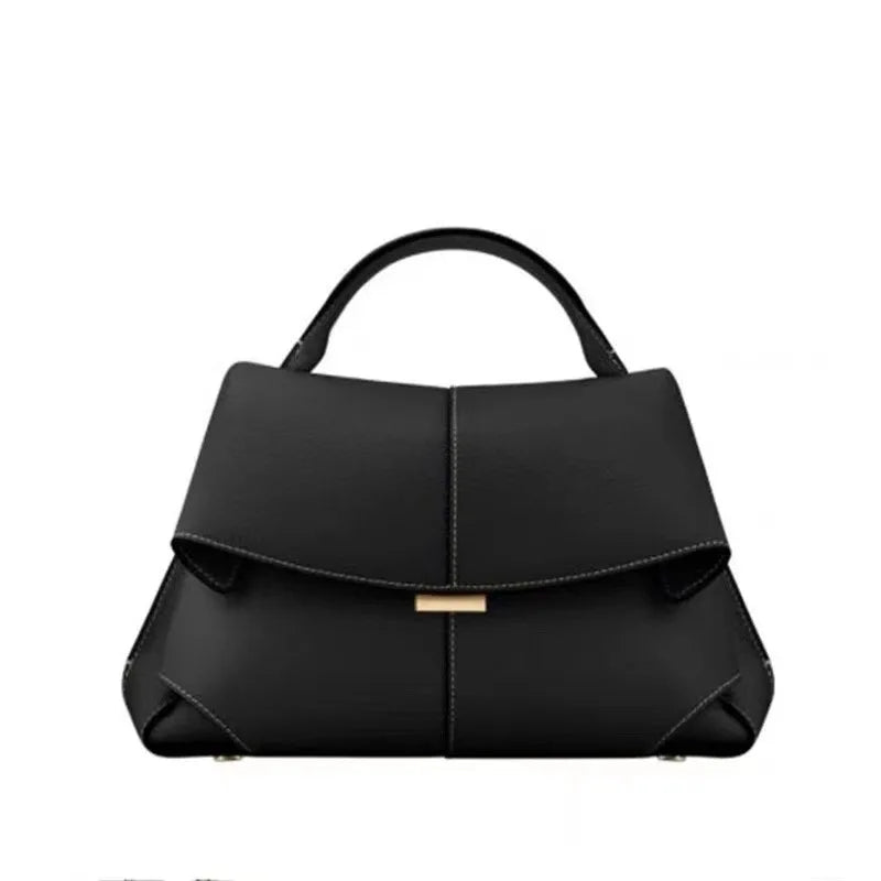 cowhide casual series European and American fashionable leather pleated women's bag niche fashion handbag shoulder crossbody bag