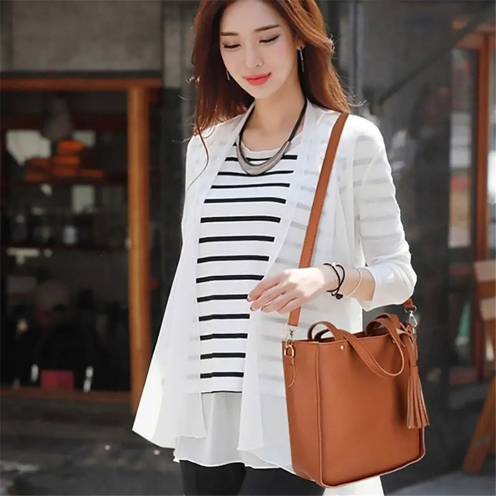 4Pcs/set Crossbody Bags Women Bag Set Pattern Leather Shoulder Bags Purse Ladies PU Crossbody Bag