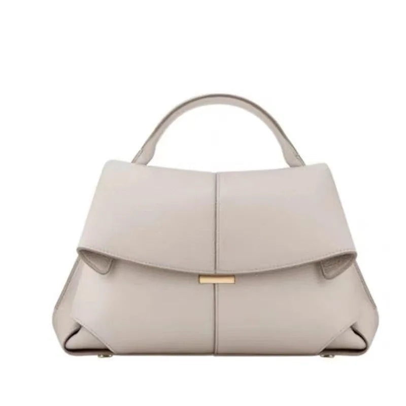 cowhide casual series European and American fashionable leather pleated women's bag niche fashion handbag shoulder crossbody bag