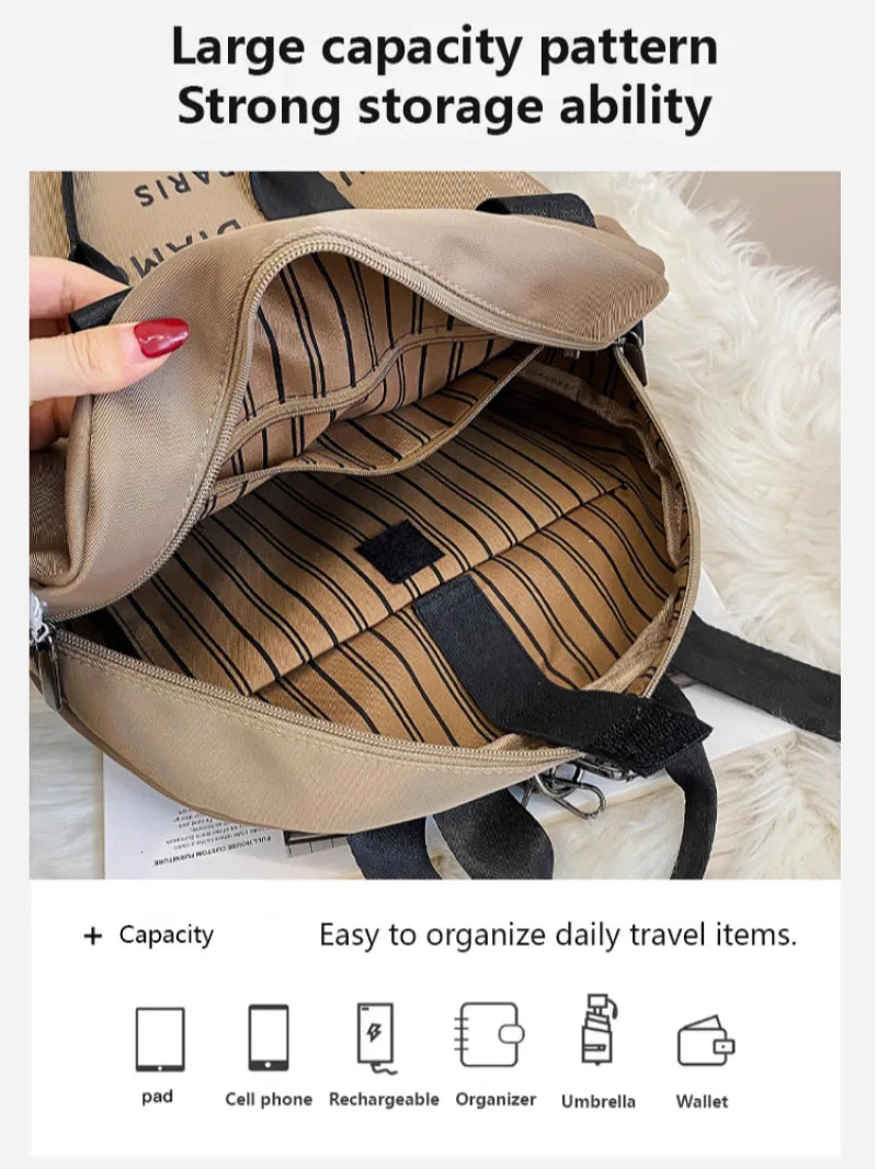 GMY Women's Large Capacity Backpack - Multi-purpose Stylish Minimalist Shoulder Bag, Ideal for Daily Use, Travel & Work