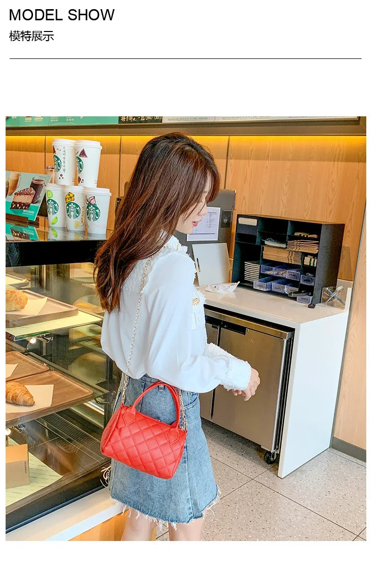 Crossbody Bags for Women Fashion Quilted Shoulder Purse with Convertible Chain Strap Classic Satchel Handbag