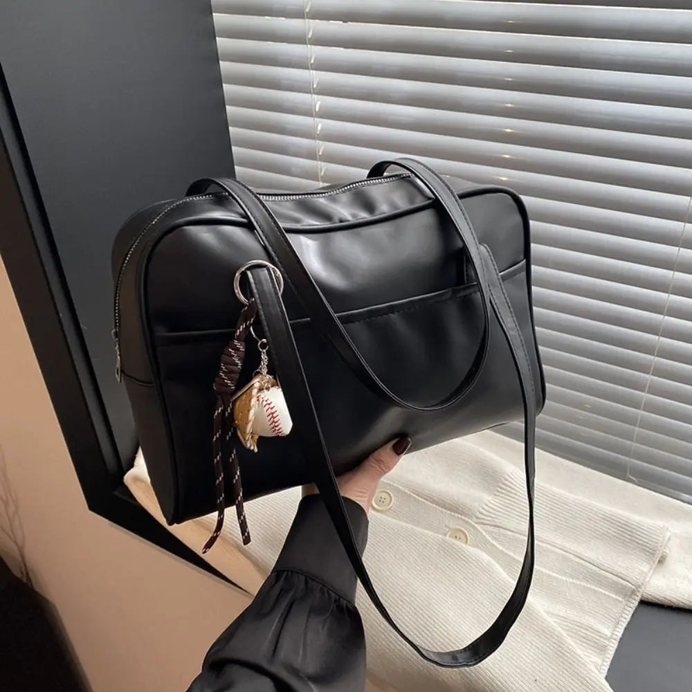 Retro PU Leather Shoulder Bag Large Capacity Crossbody Bags Tote Bag