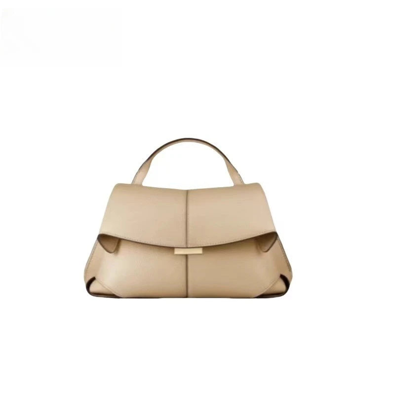 cowhide casual series European and American fashionable leather pleated women's bag niche fashion handbag shoulder crossbody bag